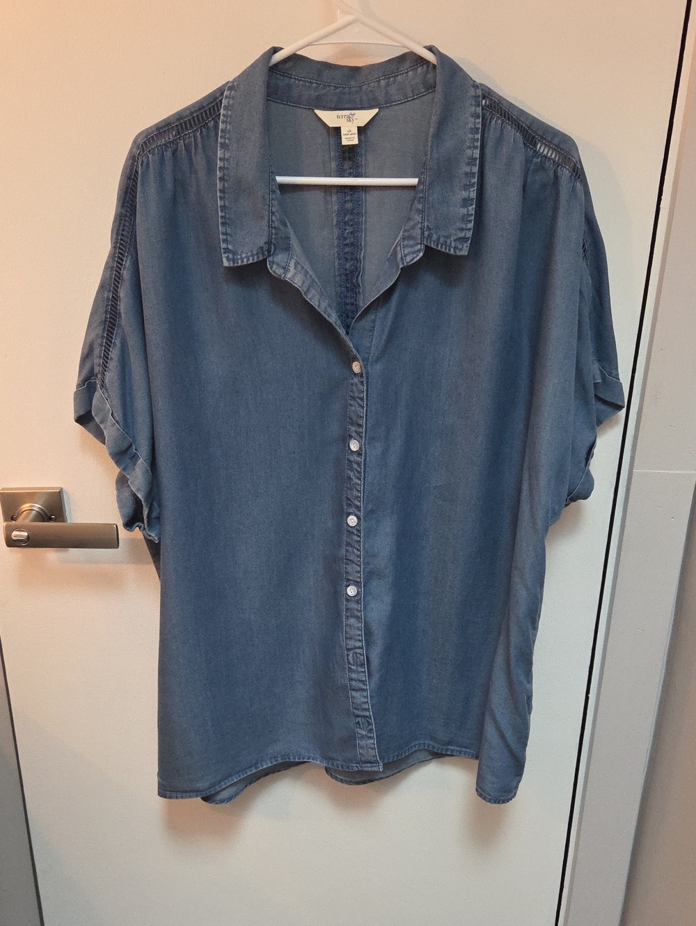 Terra & Sky Blue 100% Lyocell Button-Down Shirt